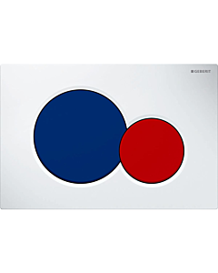 Geberit bedieningsplaat Sigma01 wit toets-blauw en toets-rood