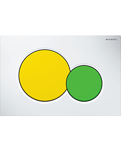 Geberit bedieningsplaat Sigma01 wit toets-geel en toets-groen