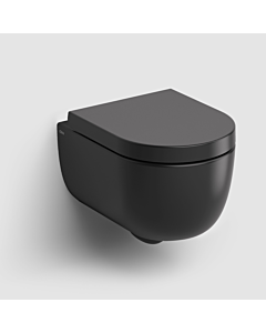 Clou Hammock wandcloset 49 cm met zitting SC QR mat zwart