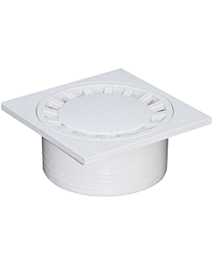 Van den Berg vloerput 200 x 200 mm pvc onderuitloop Ø 75 mm wit