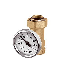 Caleffi koppeling recht 3/4"m x 3/4"f + thermometer Ø 40 mm