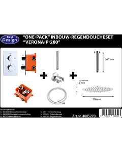 Best Design One Pack regendoucheset Verona P Ø 200 mm chroom