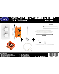 Best Design One Pack regendoucheset White M Ø 300 mm mat wit