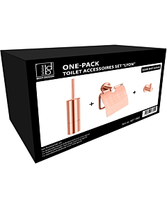 Best Design One Pack toilet-accessoiresset Lyon rosé mat goud