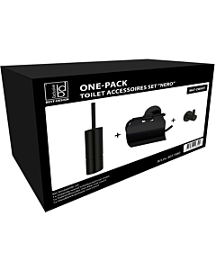 Best Design One Pack toilet-accessoiresset Nero mat zwart