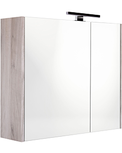 Best-Design Happy spiegelkast met verlichting mdf  60x60 cm grijs ei