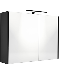 Best-Design Happy spiegelkast met verlichting mdf  80x60 cm zwart