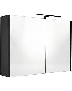 Best-Design Happy spiegelkast met verlichting mdf 100x60 cm zwart