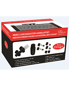 Best-Design Nero Luxe radiatoraansluitset m.o haaks univ. mat zwart