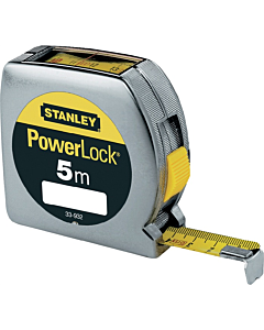 Stanley rolbandmaat PowerLock 19 mm 5 m boveninkijkvenster