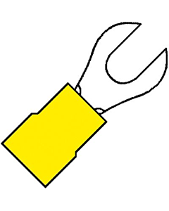 Geis.kabelschoen vork rnd geel M10 a4610g
