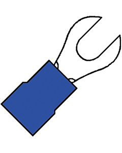 Geis.kabelschoen vork rond blauw M6 a2565g